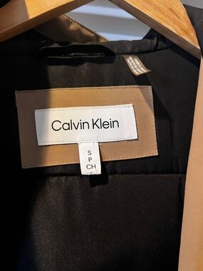 Calvin Klein Tan Jacket with Black Logo Trim